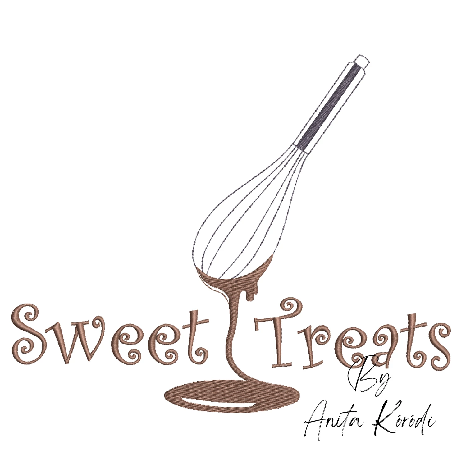 Sweet Treats embroidery design with whisk and chocolate