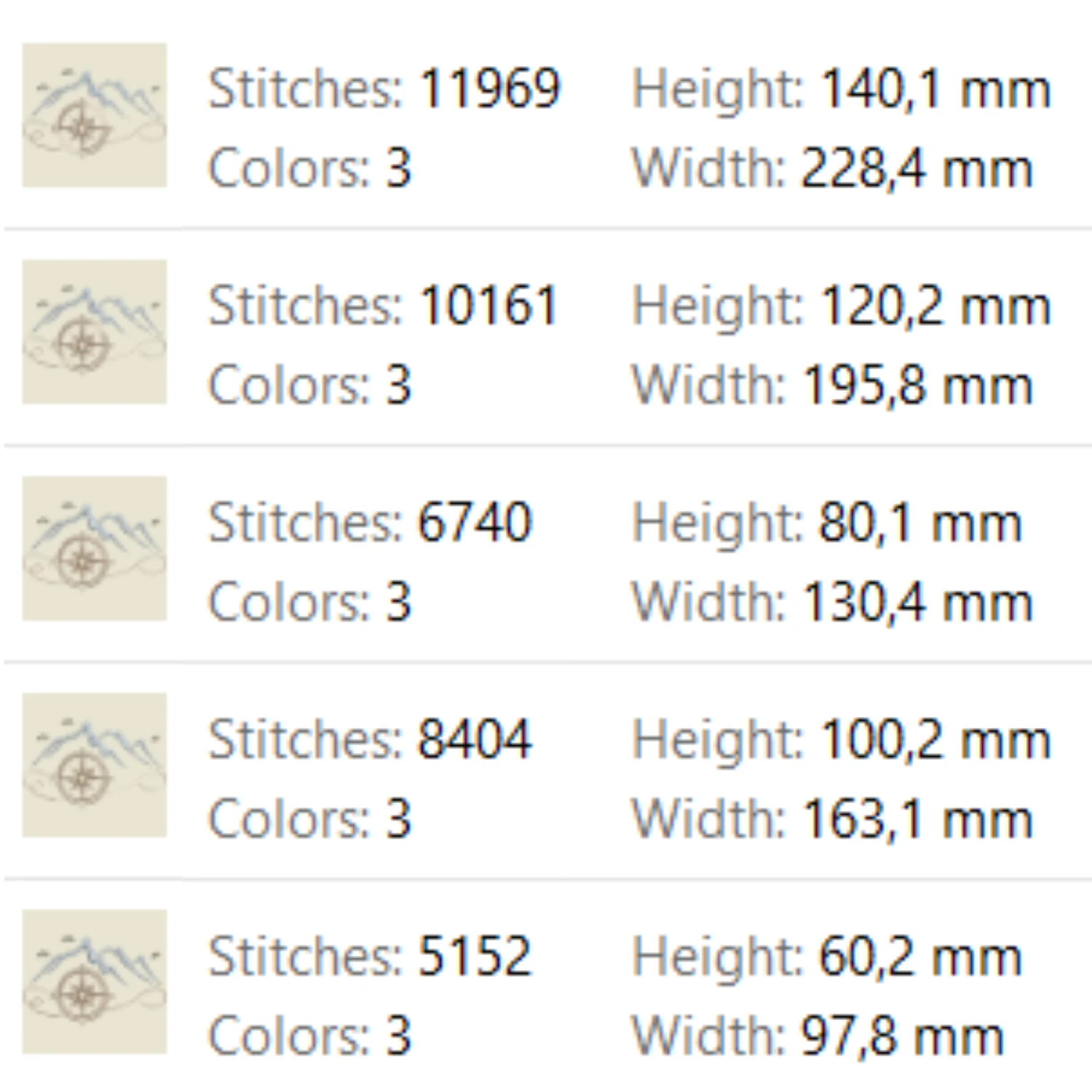 Adventure mountain compass machine embroidery design