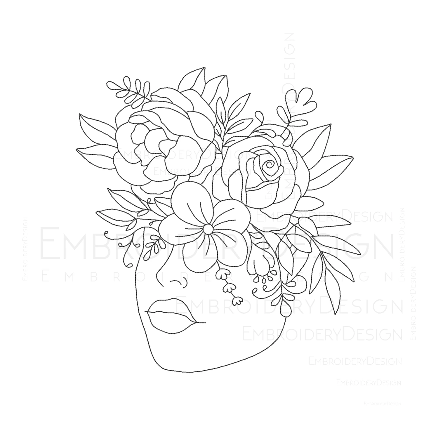 Woman with flower head