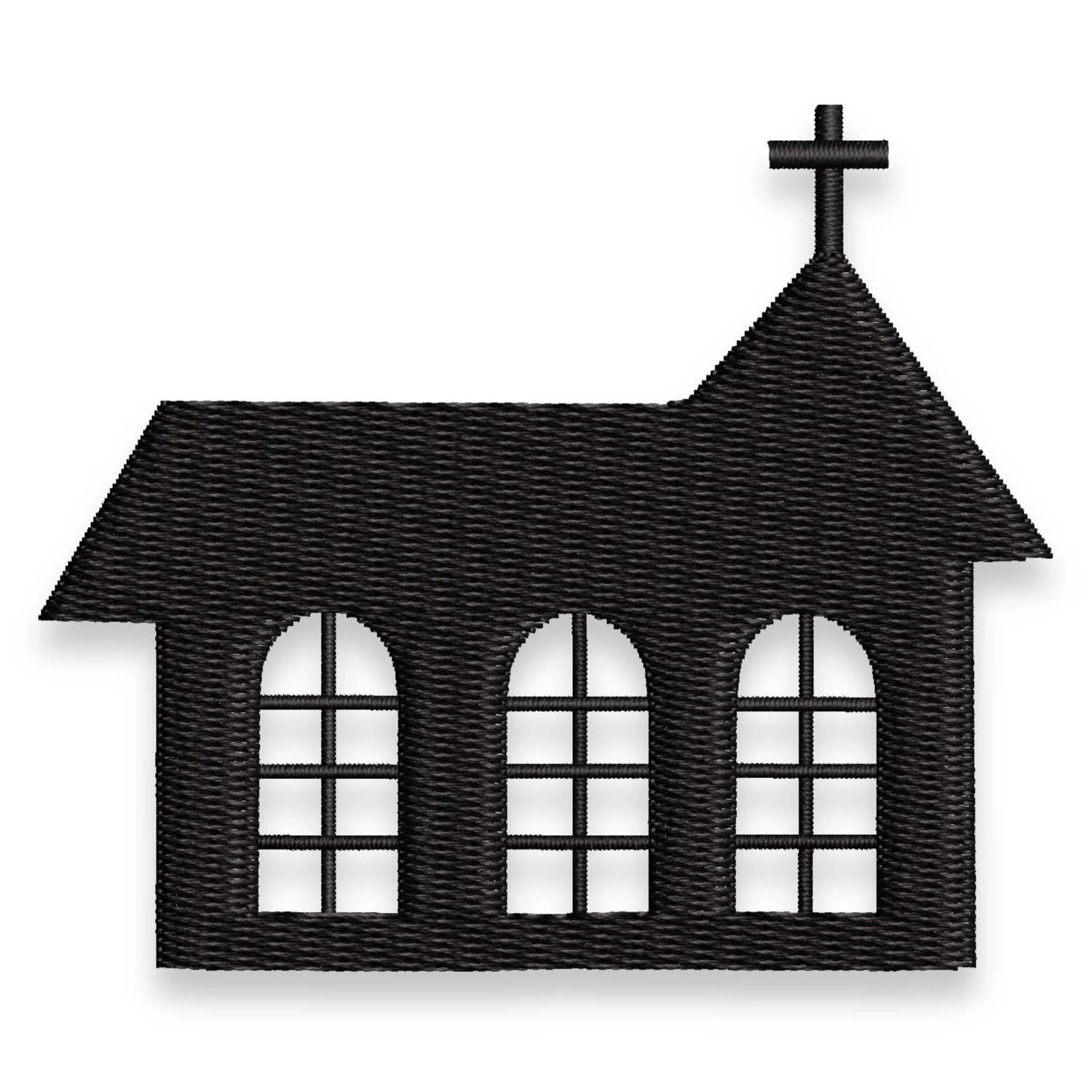 Curch  silhouette mbroidery machine design