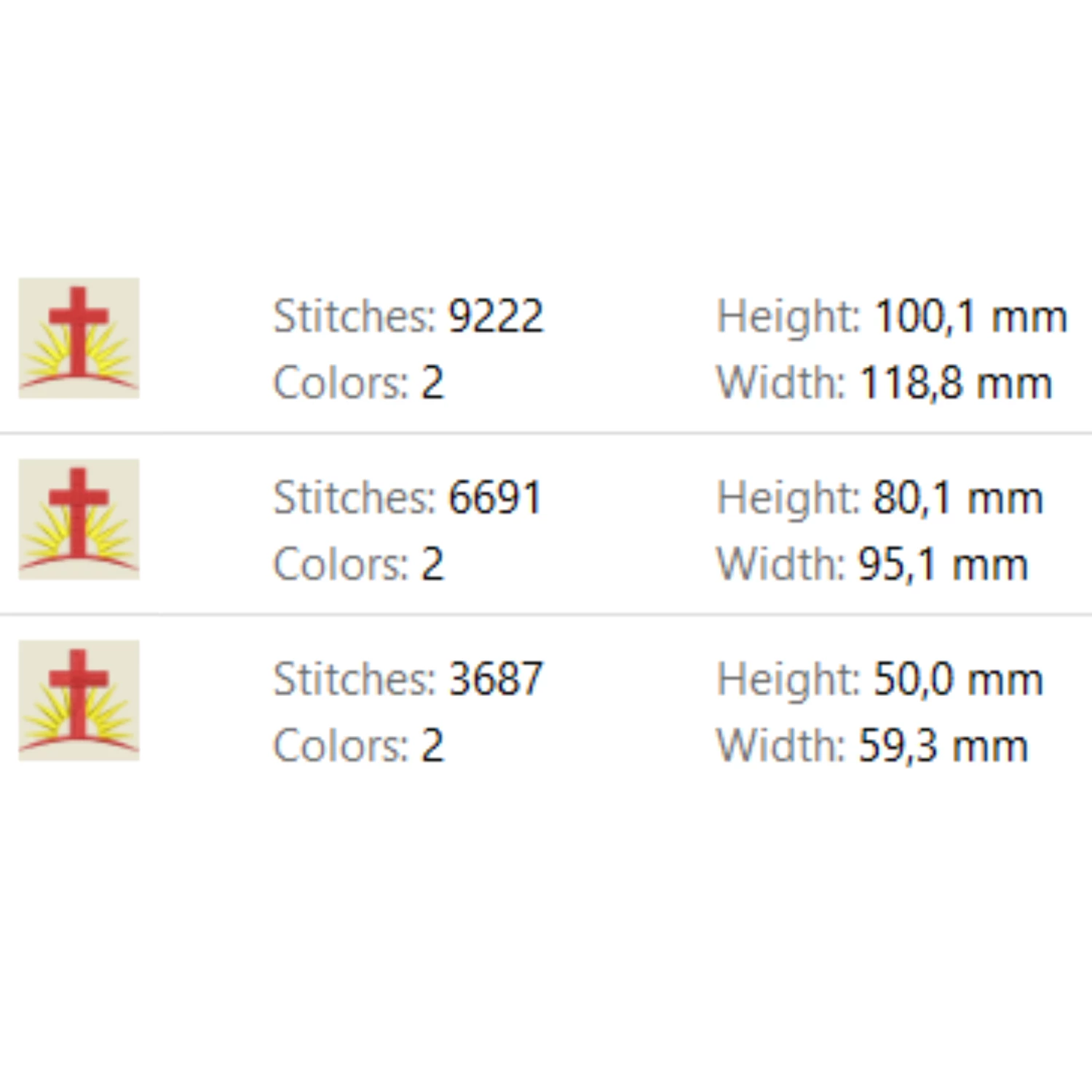 christian easter cross embroidery pes file