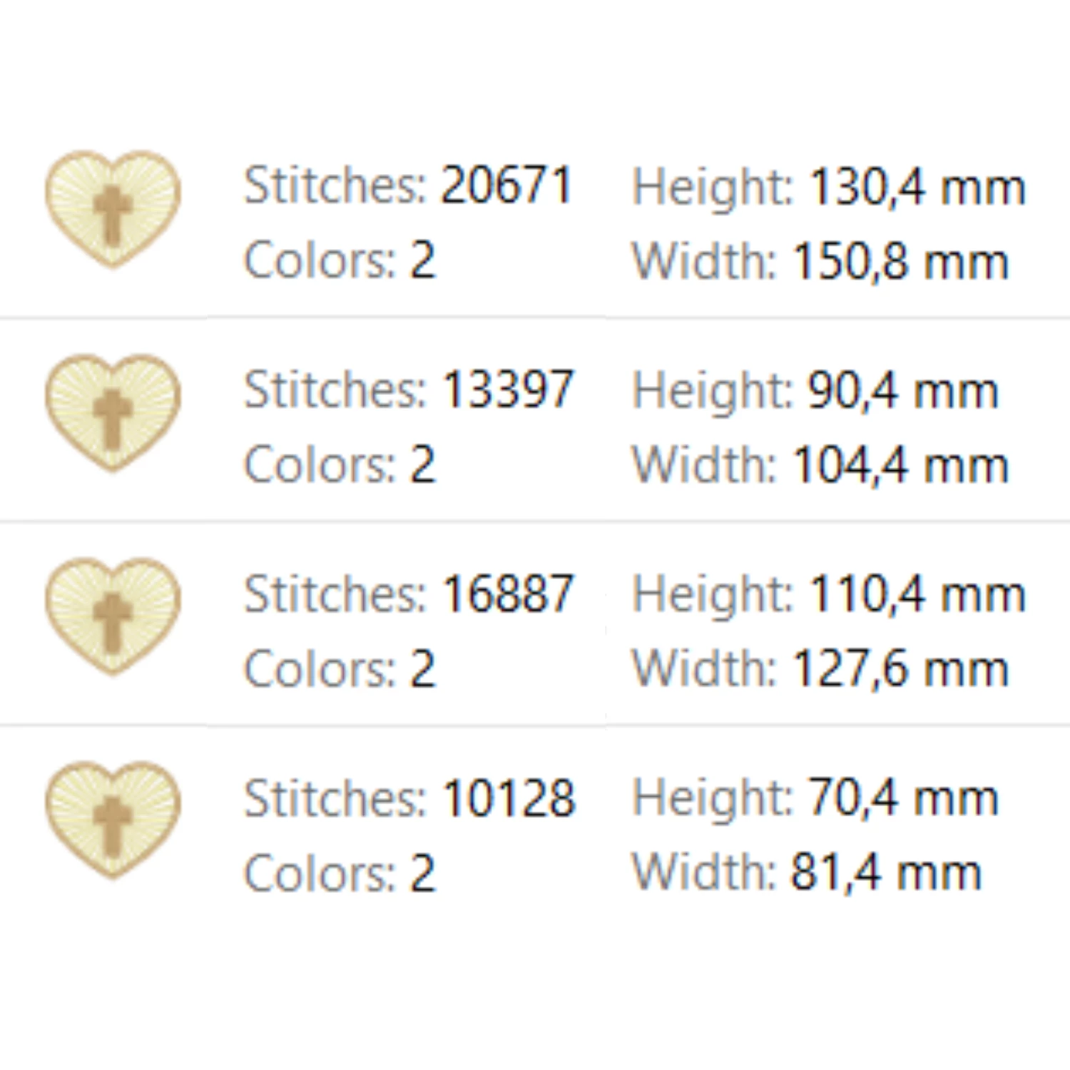 Heart with cross machine embroidery design for Christian projects