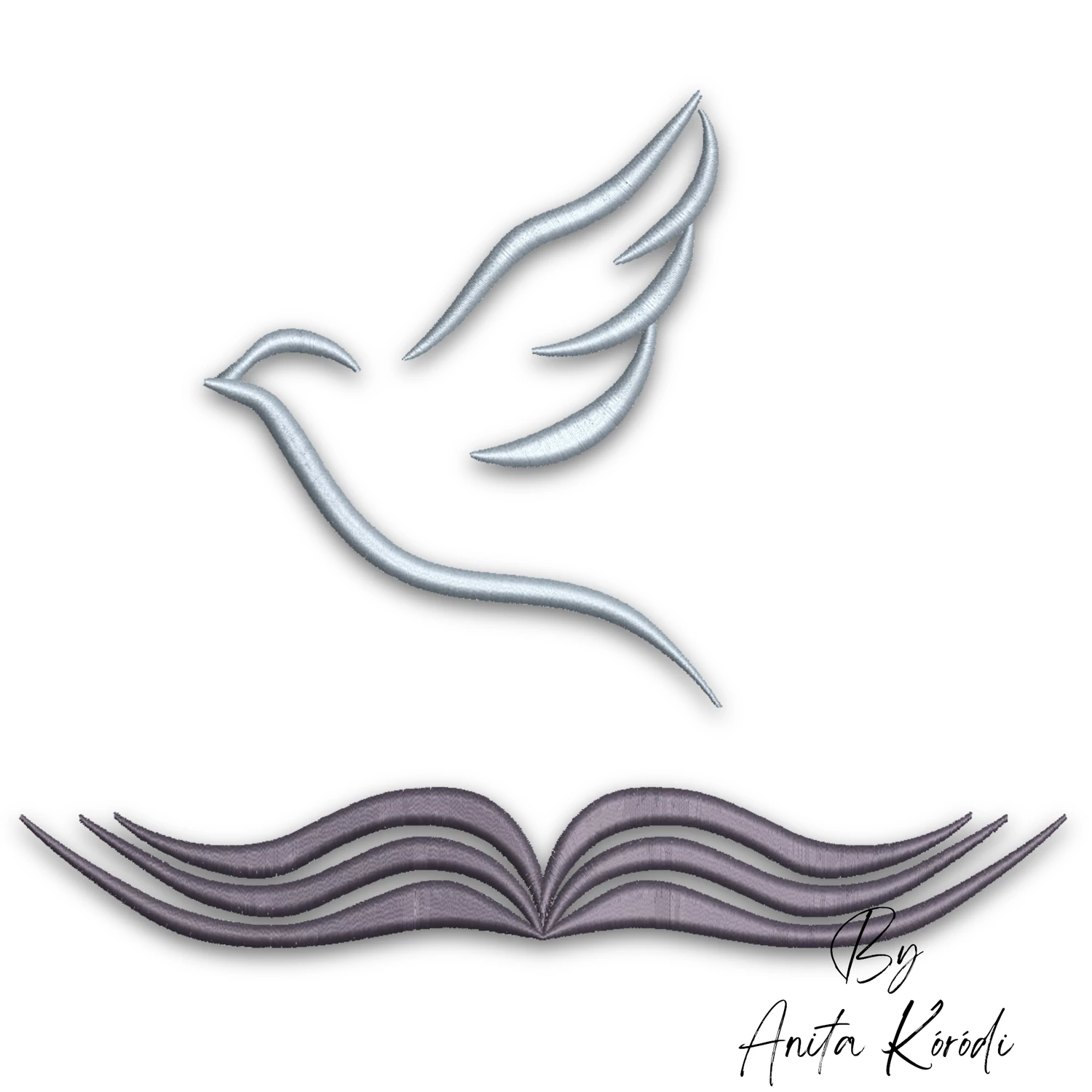 Dove and Bible Christian embroidery design