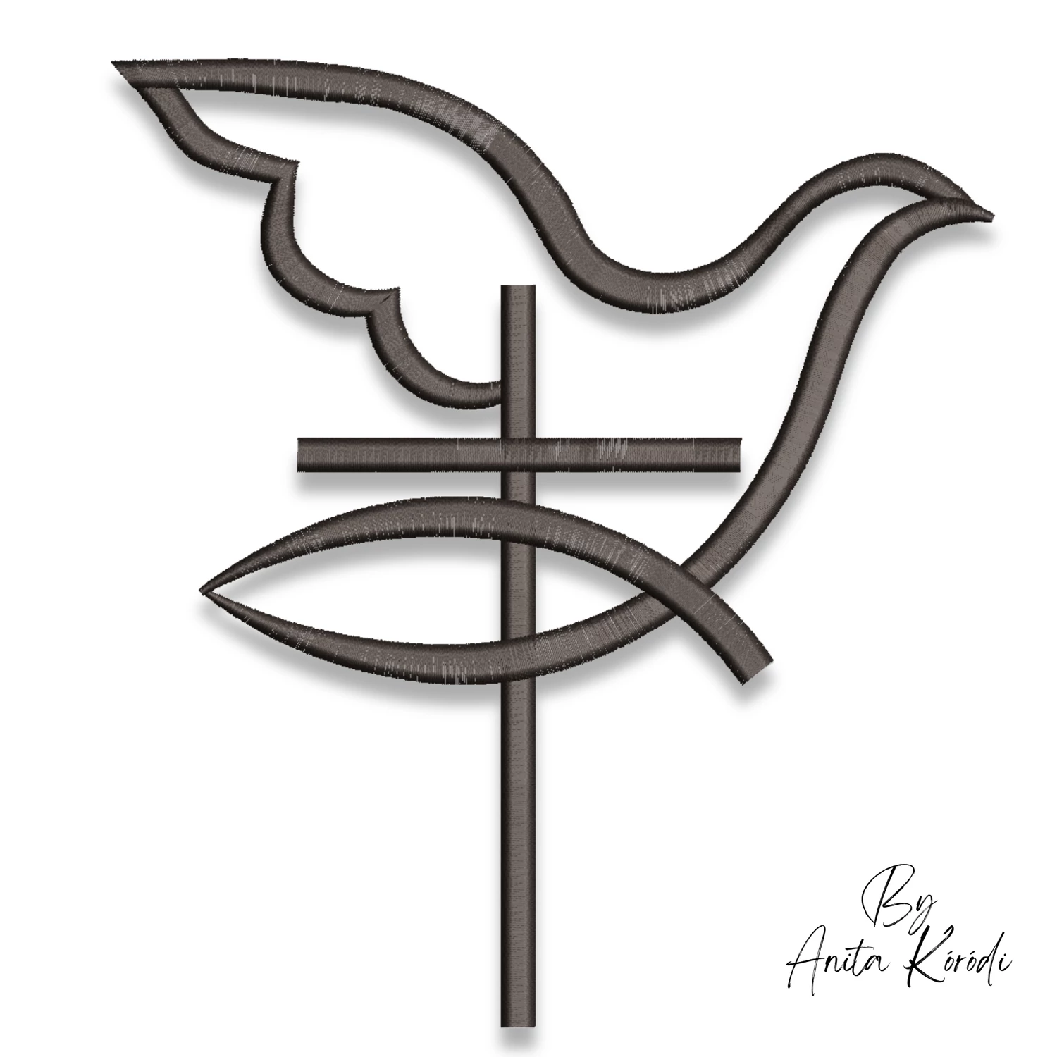 dove cross embroidery design