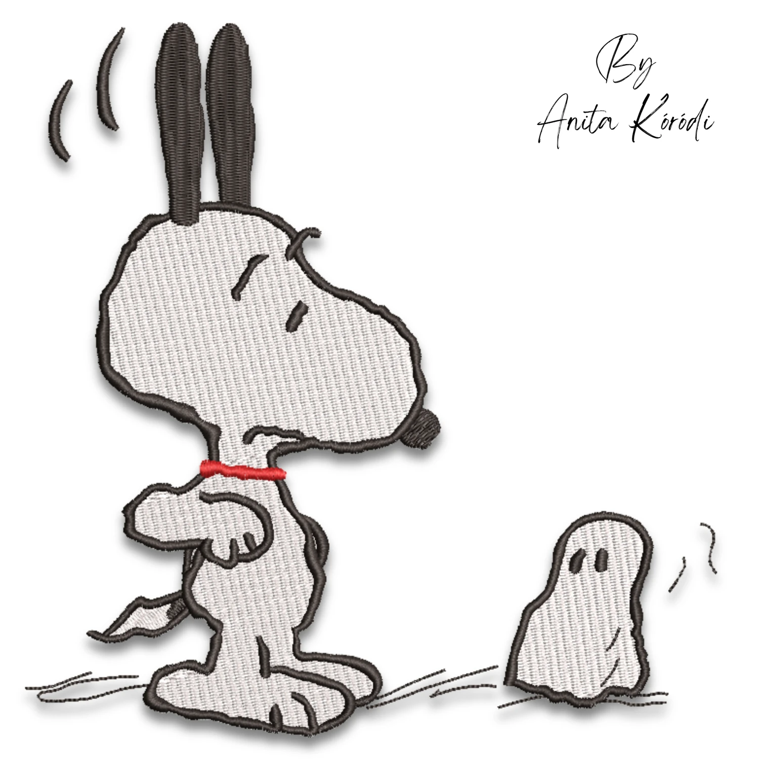 Snoopy Halloween ghost machine embroidery design