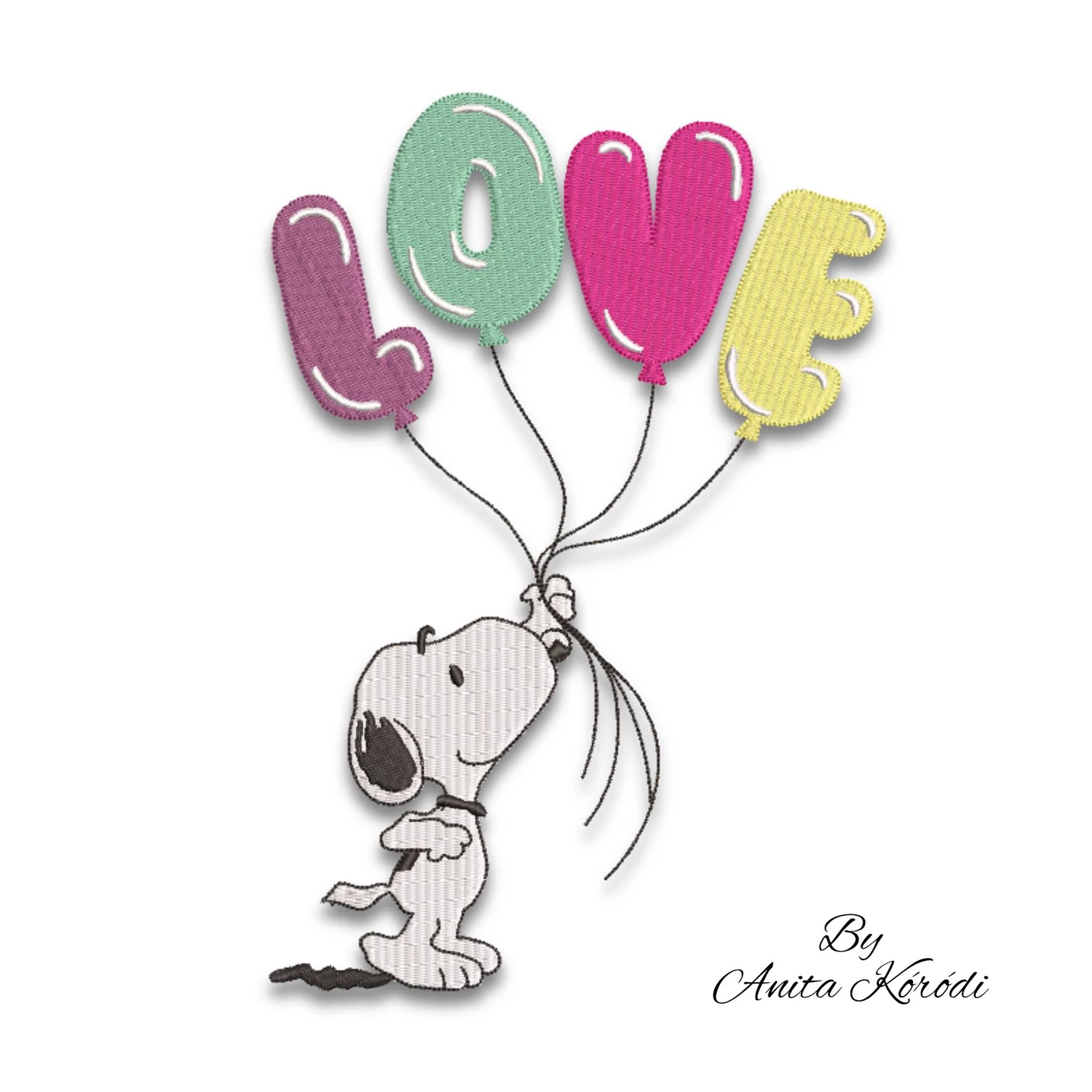 Snoopy love balloons