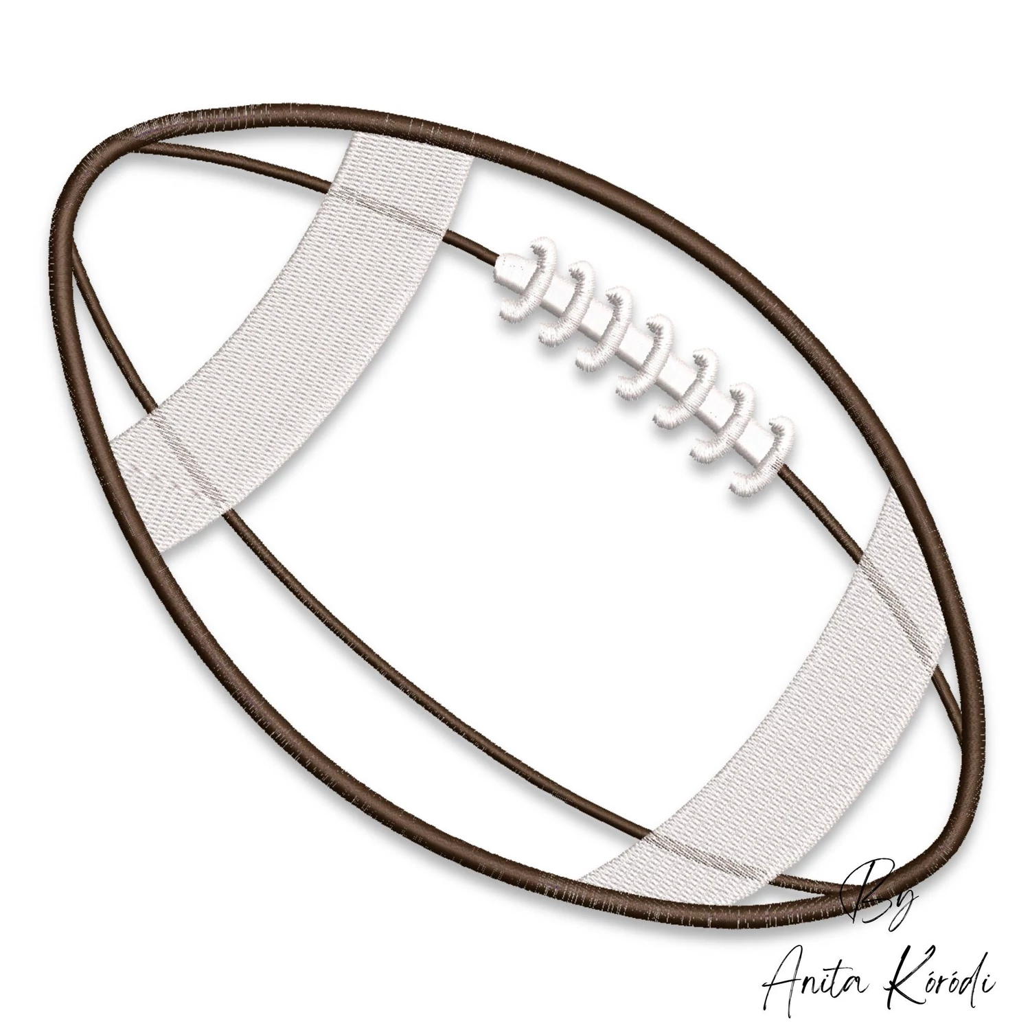 Football applique embroidery design