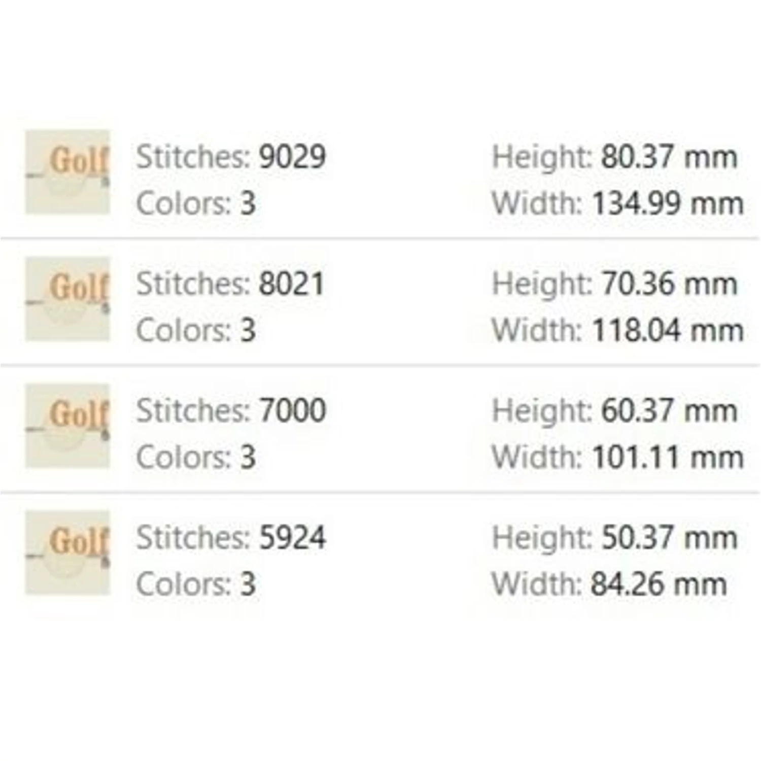 Golf 02 embroidery machine design