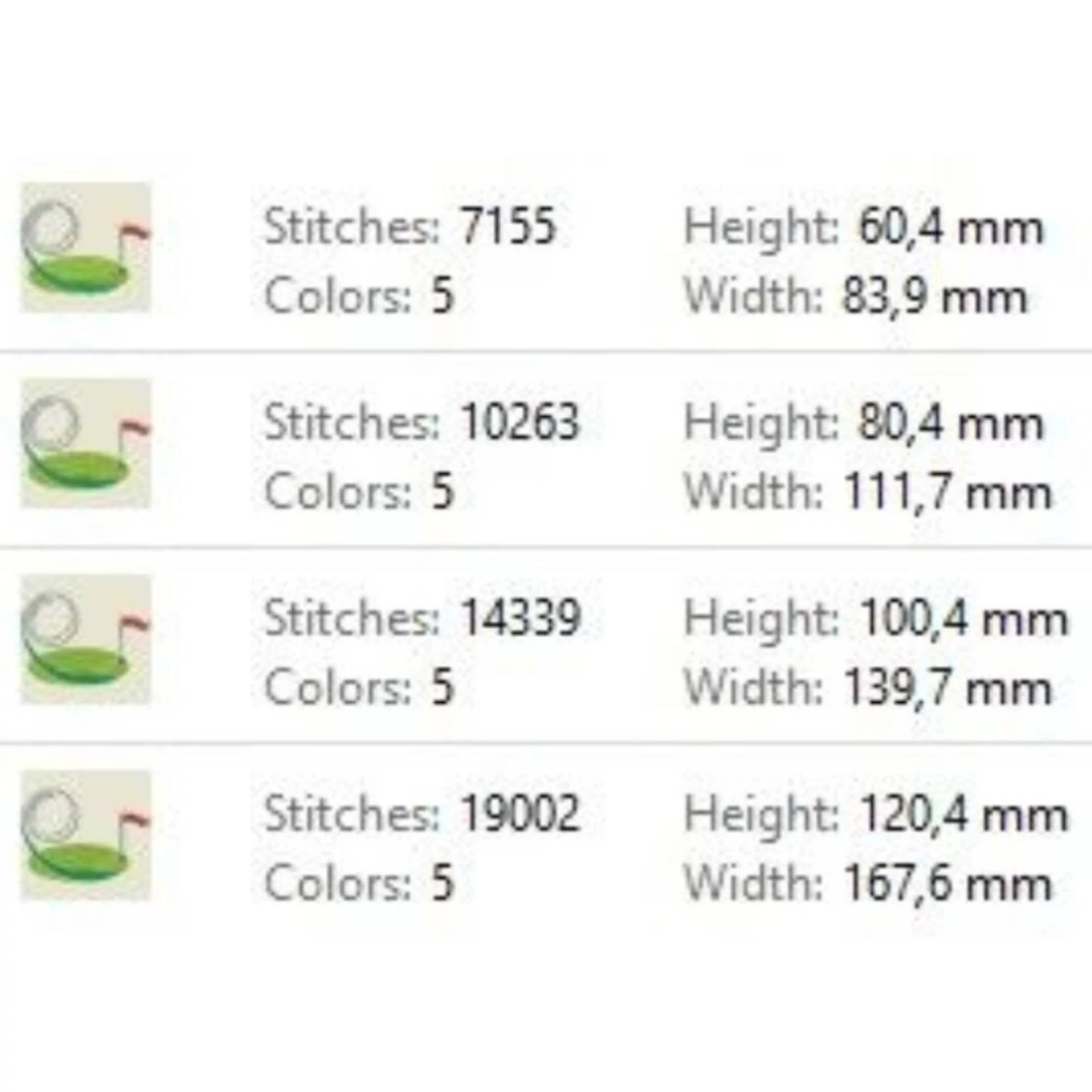Golf embroidery design