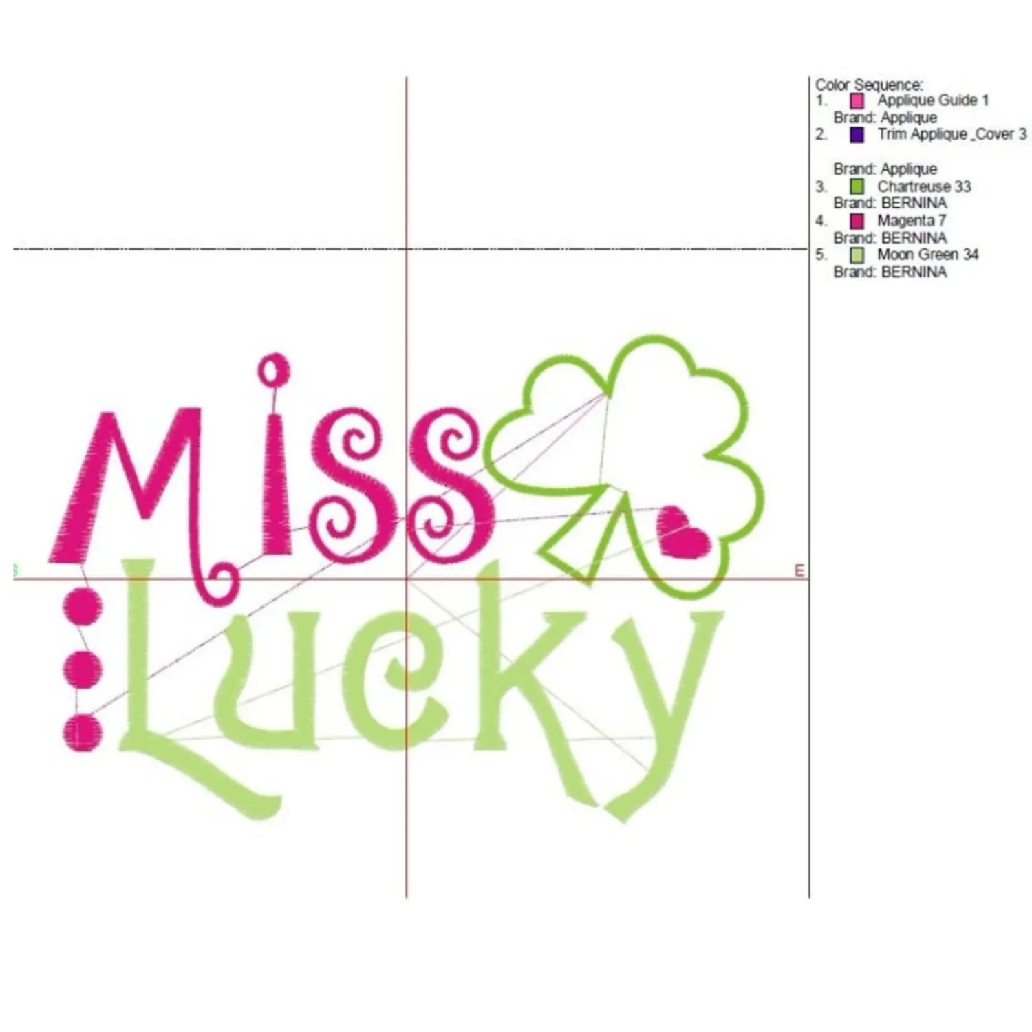 Miss Lucky Embroidery Machine Design