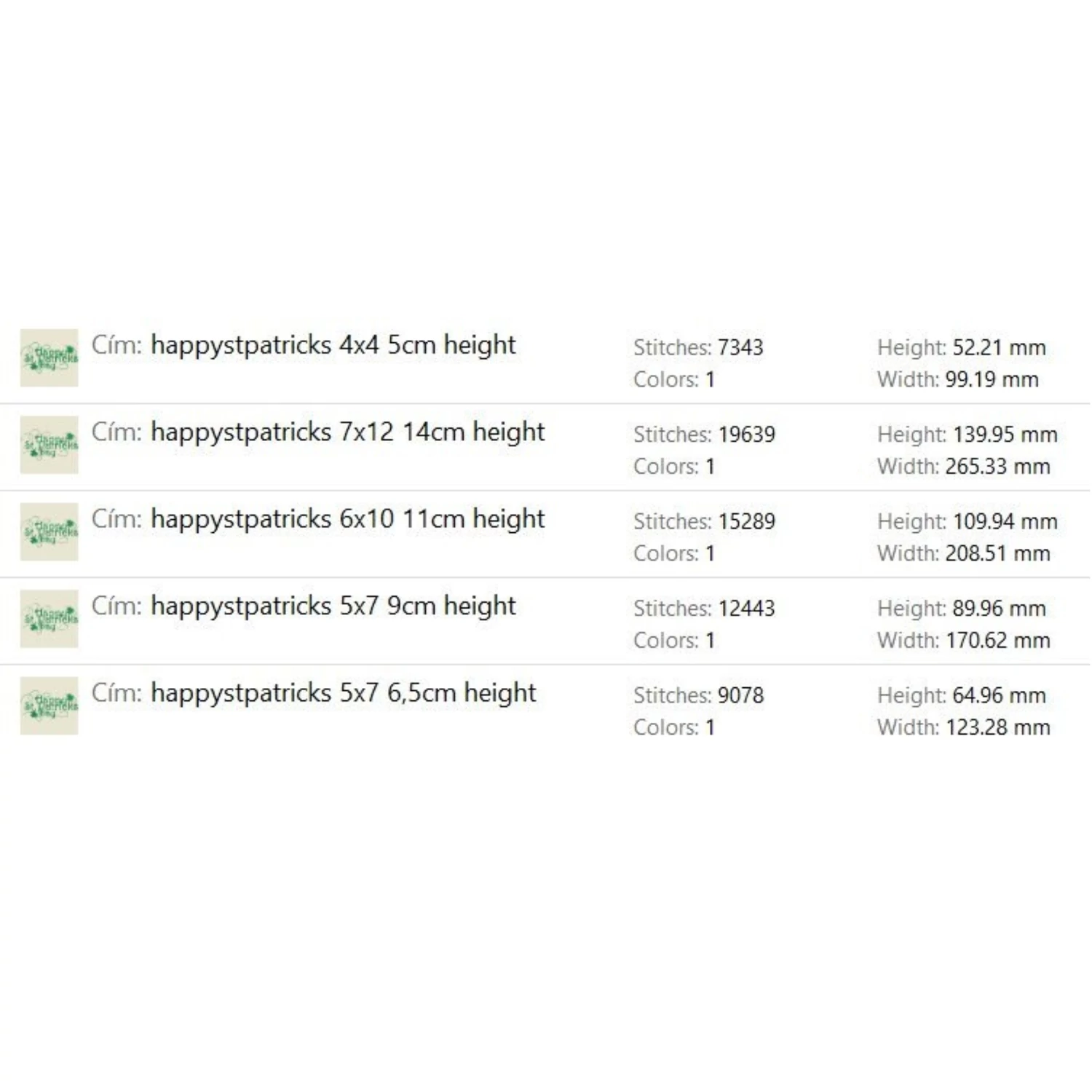 Happy St.Patrick's Day Embroidery Machine Design