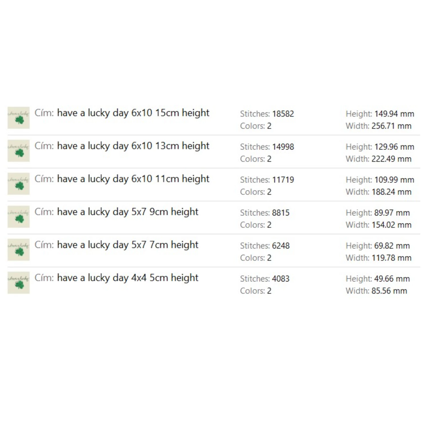 Have A LuckyDay Embeoidery Machine Design