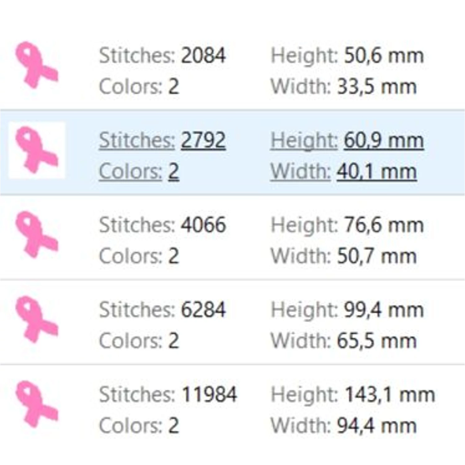 Breast cancer ribbonembroidery machine design