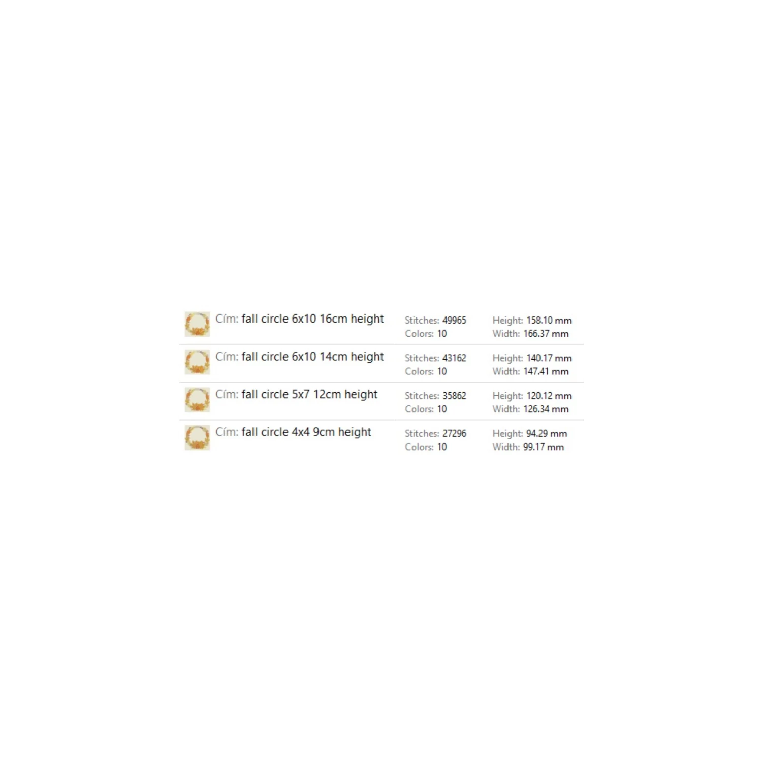 fall circle embroidery