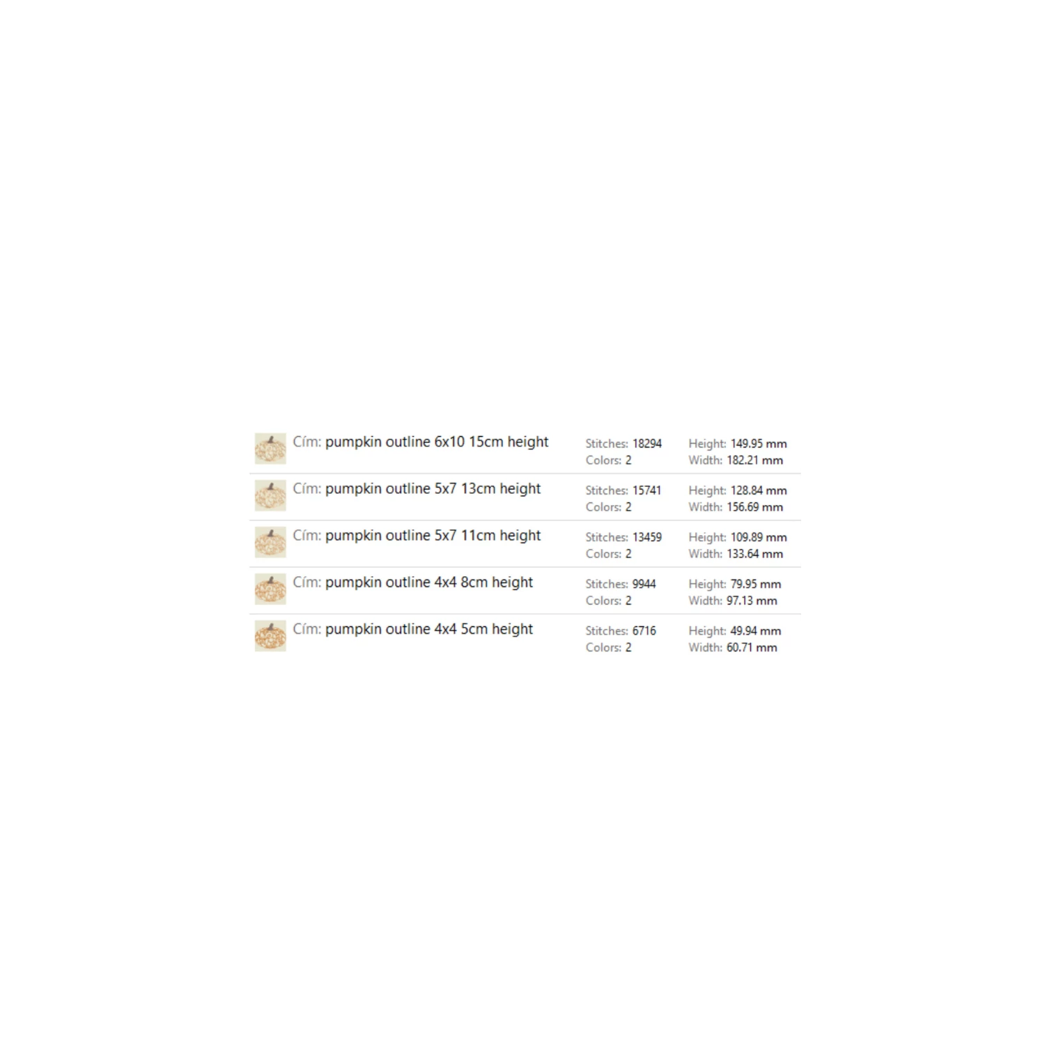Pumpkin outline embroidery design