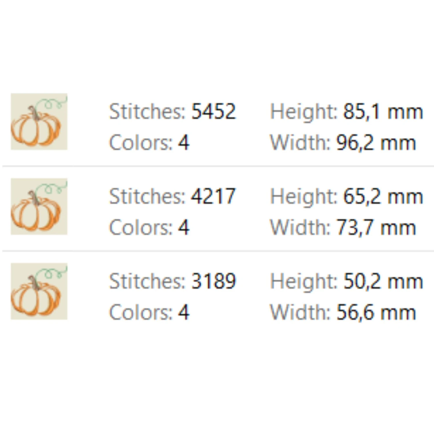 Pumpkin outline embroidery design
