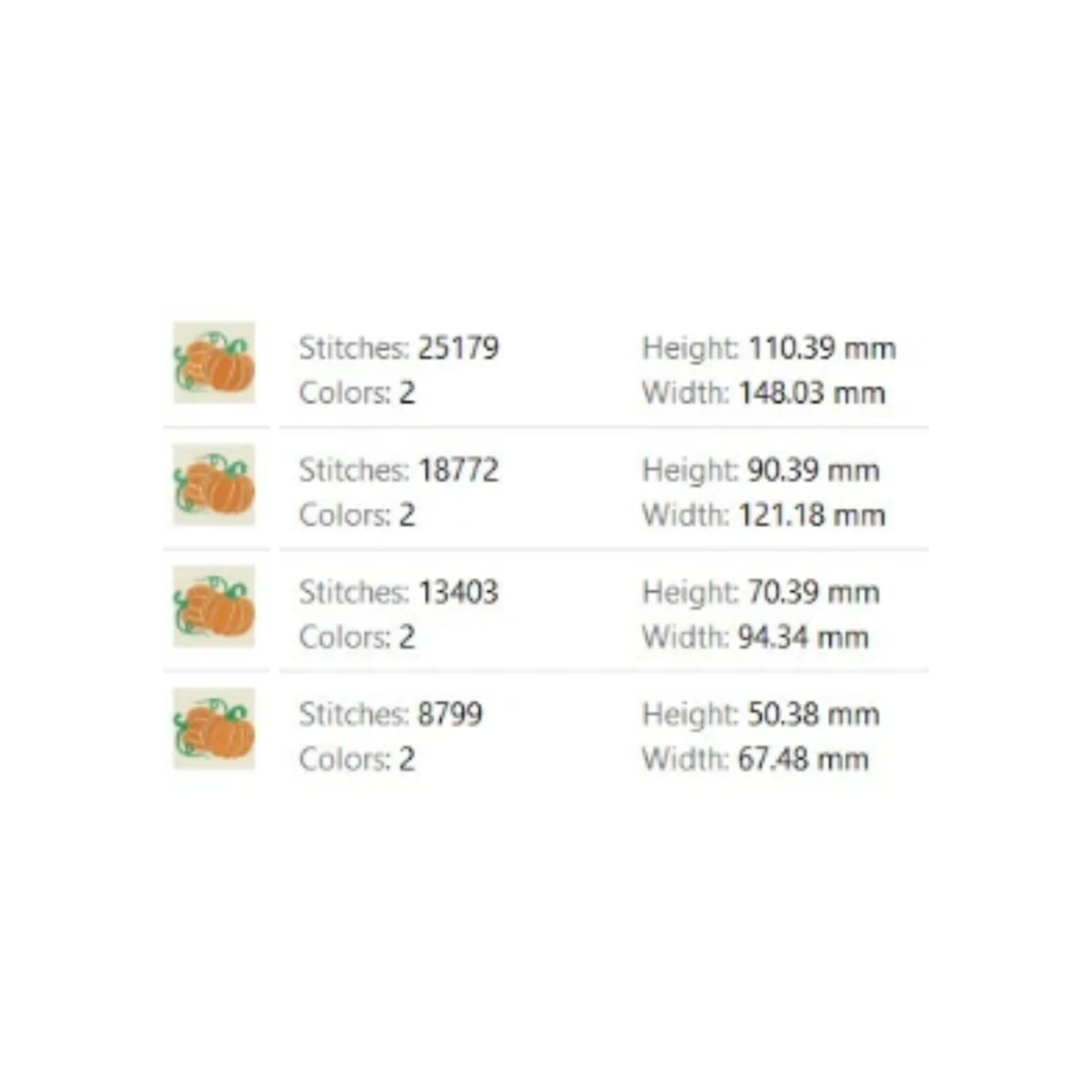 Pumpkin 02 embroidery