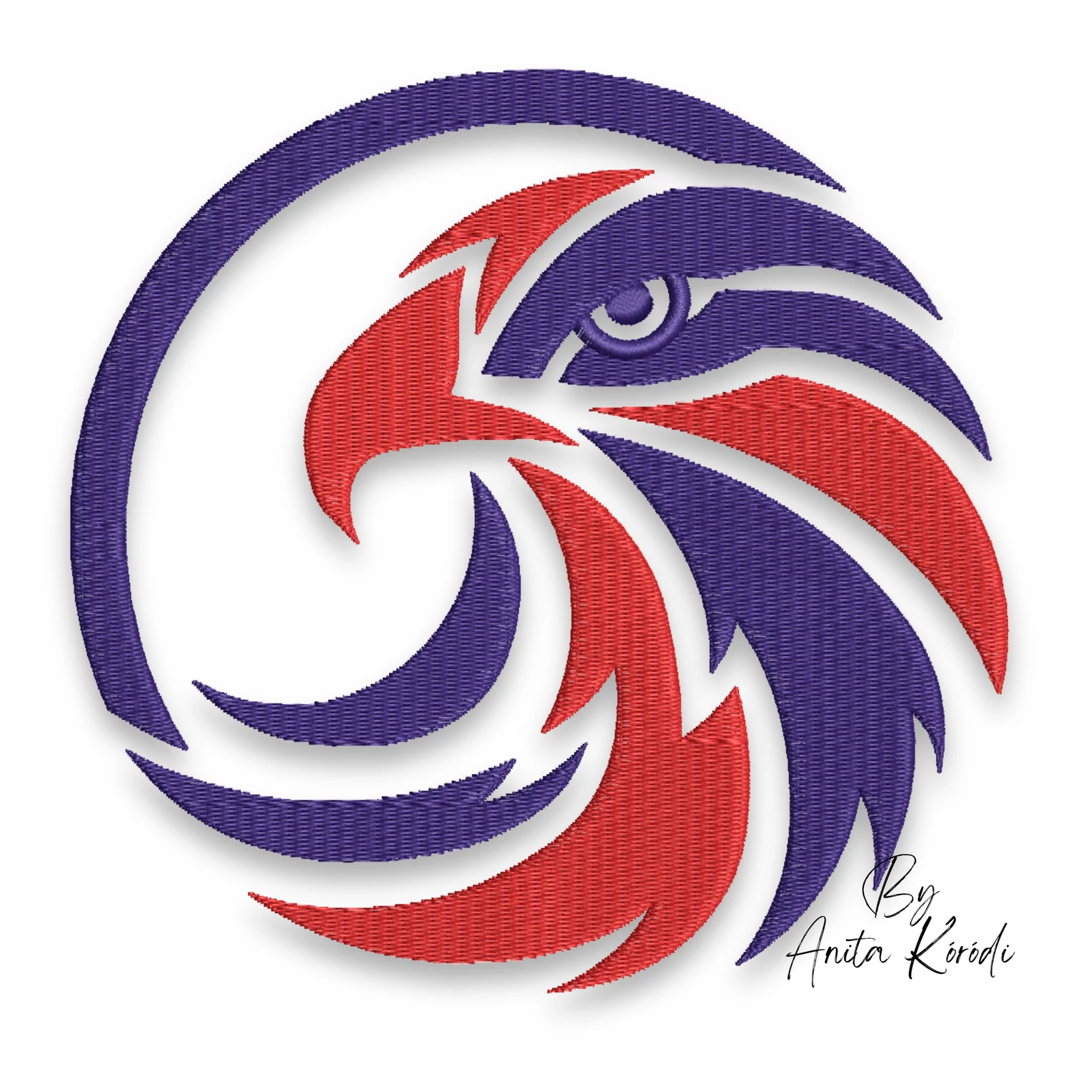 Eagle swirl embroidery