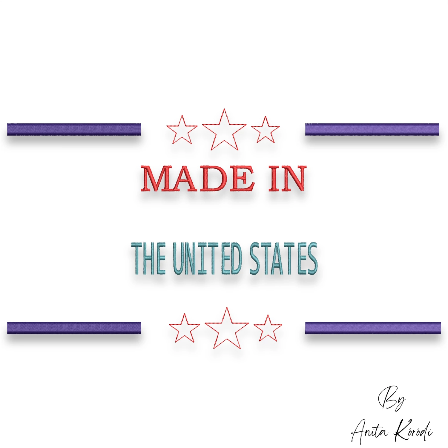 Made In The United States embroidery design