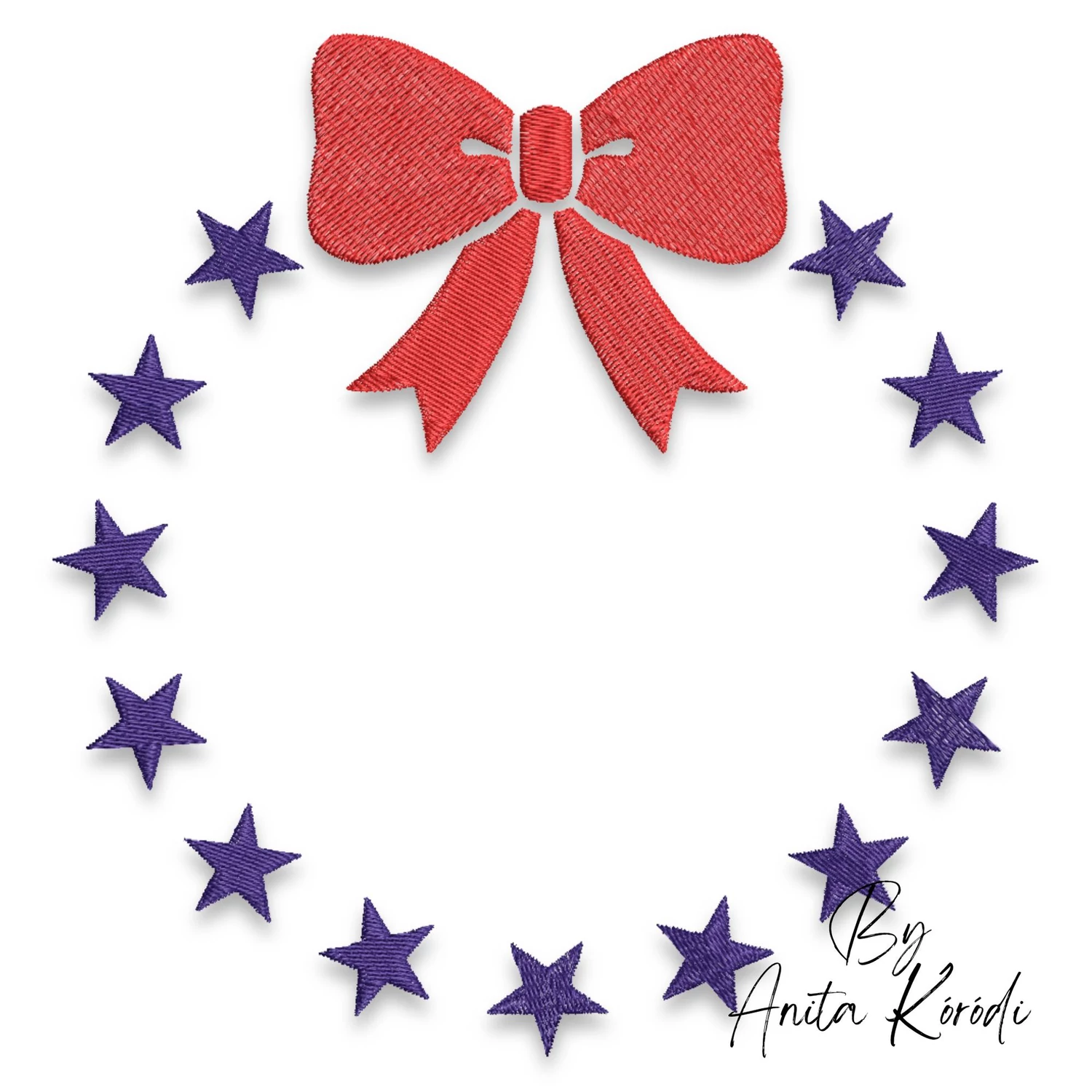 usa stars circle embroidery design patriotic wreath embroidery pattern