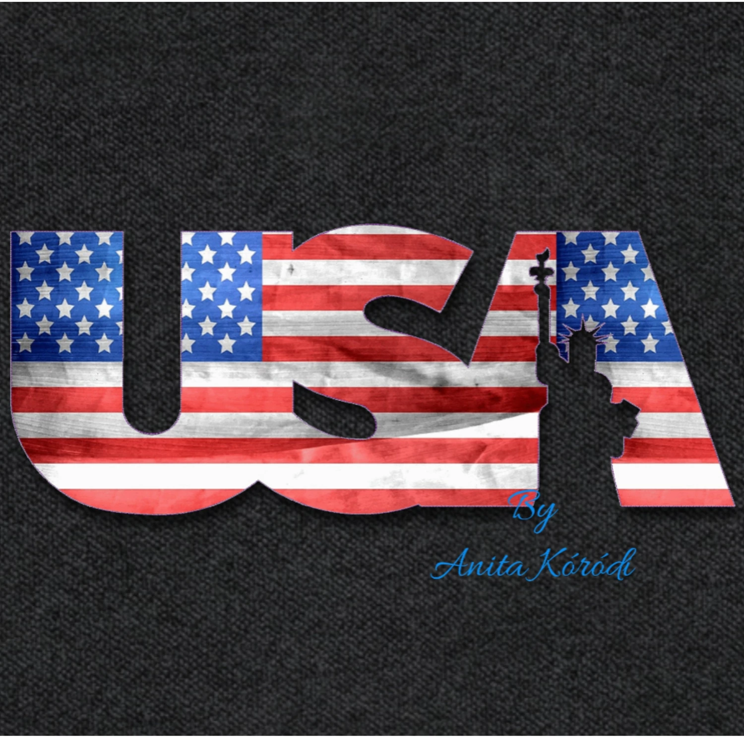 USA applique embroidery design with Statue of Liberty