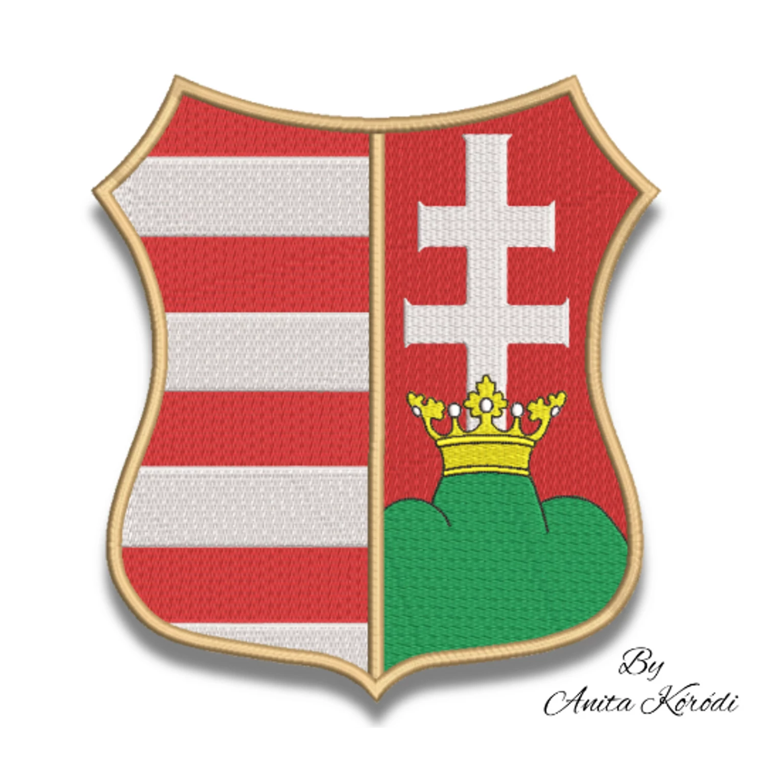 Hungarian crest embroidery machine design