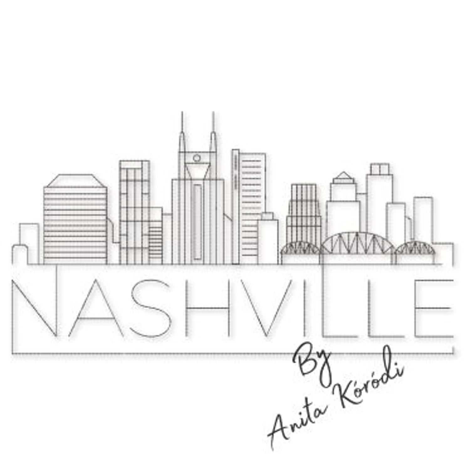 Nashville skyline embroidery design