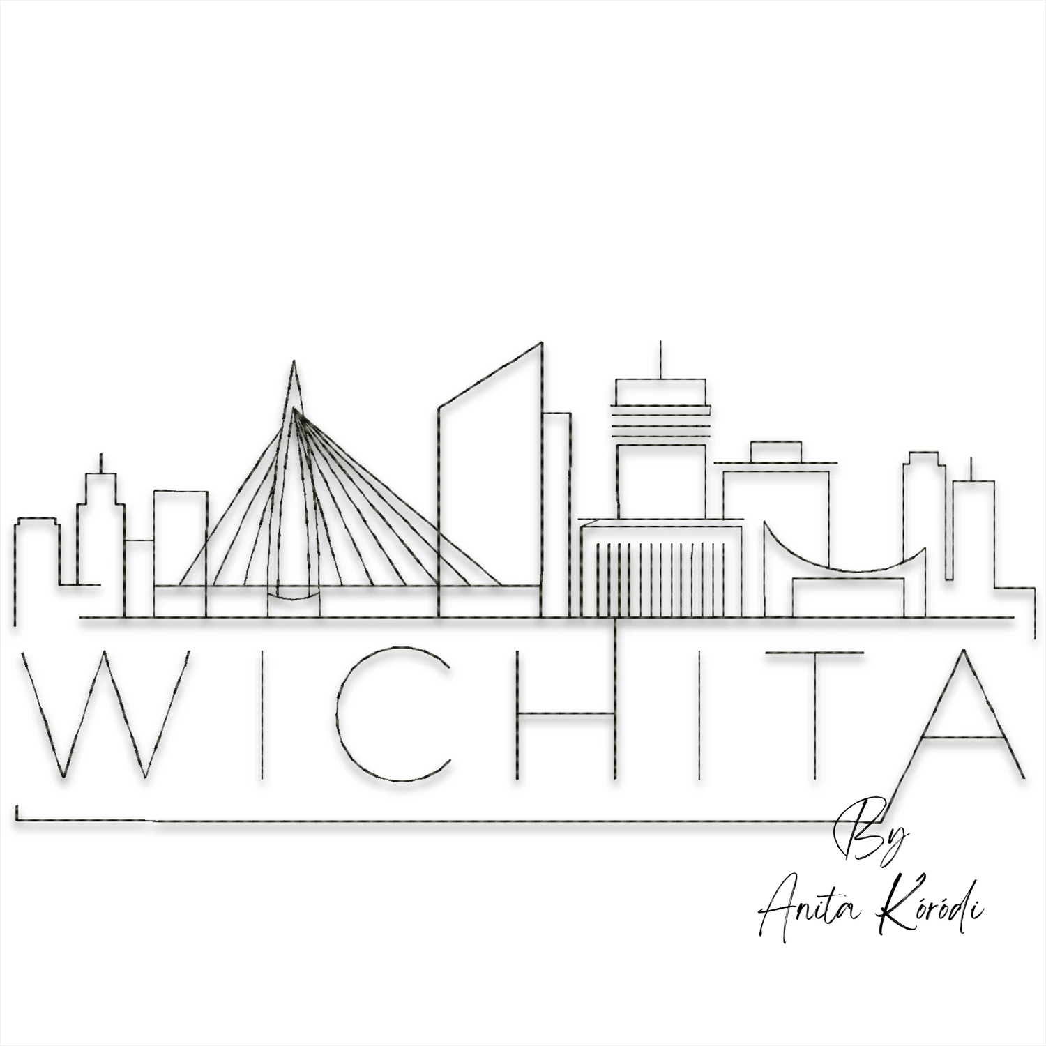 Wichita skyline machine embroidery design