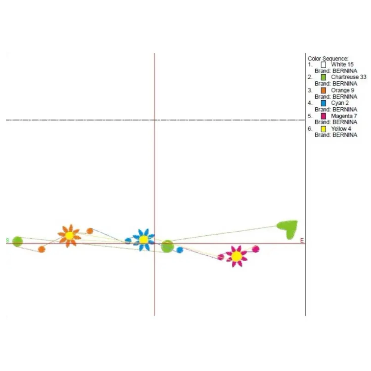 Arrow flower embroidery machine design