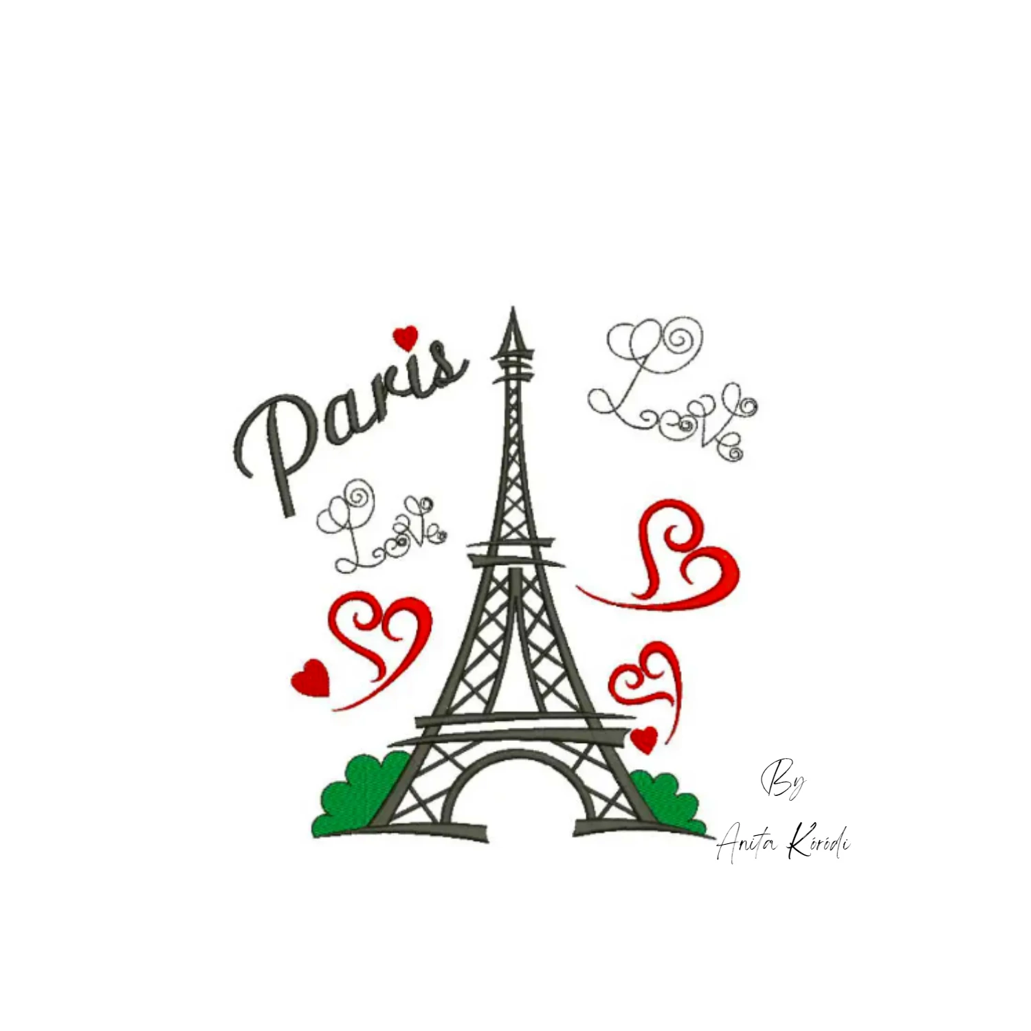 Paris Eiffel tower embroidery