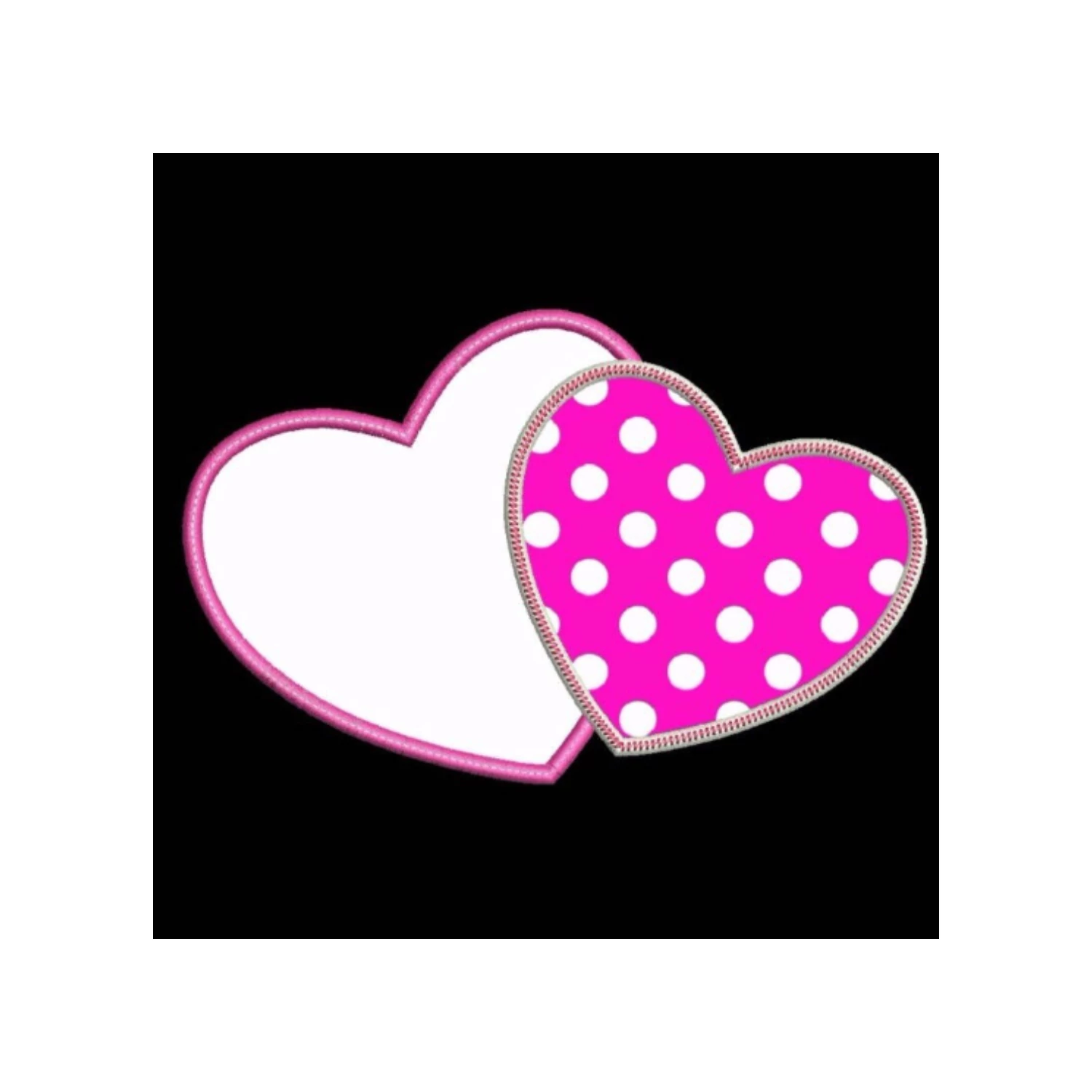 Applique hearts embroidery
