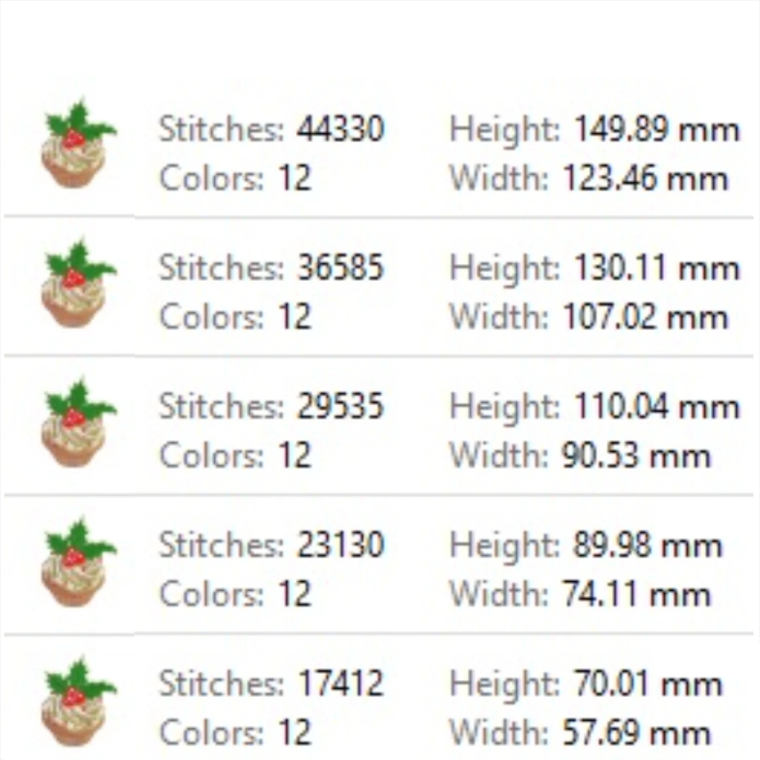 cupcake embroidery design