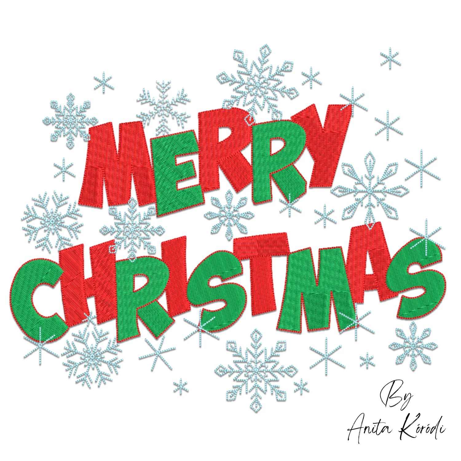 Merry Christmas snowflake machine embroidery design