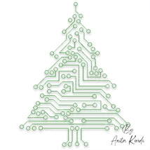 Circuit Christmas tree machine embroidery design