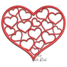 Hearts inside heart machine embroidery design