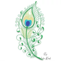 Peacock feather embroidery design with decorative swirls machine embroidery file