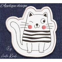 Cat funny applique