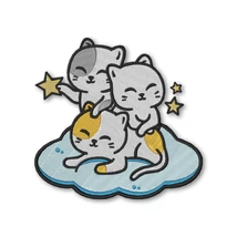 Cute cats playing in the cloud