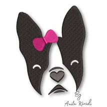 boston terrier embroidery