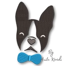 boston terrier embroidery