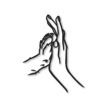 Human hand and dog paw