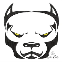 Pit Bull dog face embroidery design machine embroidery file