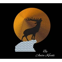 Deer moon embroidery machine design