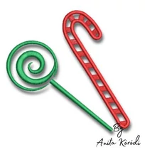 Candy cane embroidery