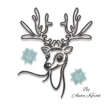 Christmas deer embroidery design