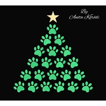 Christmas tree dog paw