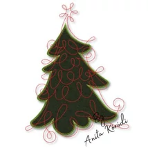 Christmas tree applique embroidery design
