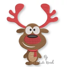 Christmas deer machine embroidery