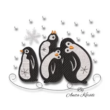 Penguins embroidery