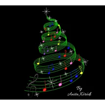 Christmas tree music embroidery